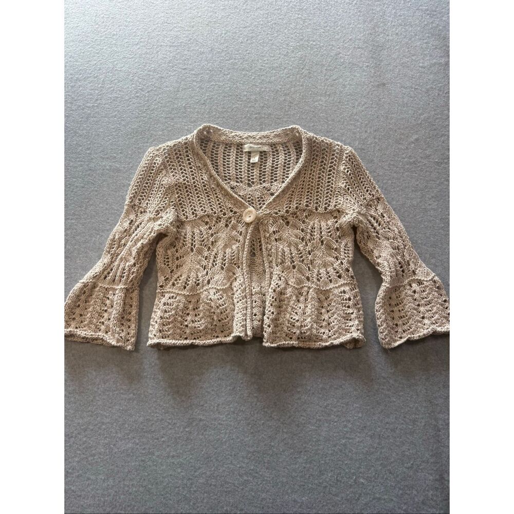 Dress barn crochet half sleeve boho cottagecore cardigan S